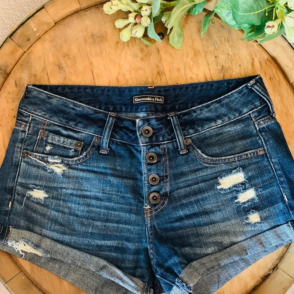 Abercrombie - Button Fly Jean Shorts - Size 27